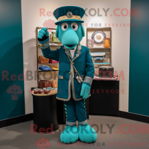 Mascot character of a Teal...