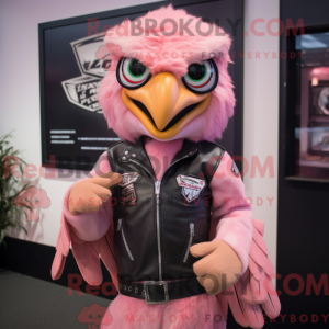 Mascot character of a Pink...