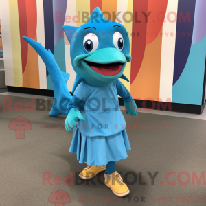 Mascot character of a Cyan...