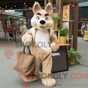Mascot character of a Beige...