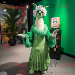 Postava maskota zelené lamy...