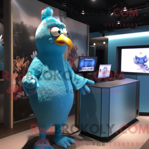 Mascot character of a Cyan...