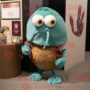Mascot character of a Teal...