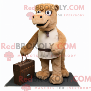 Mascot character of a Brown...