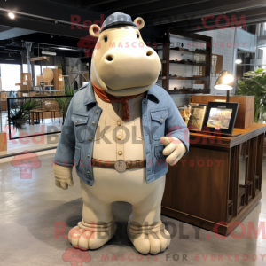Maskotkarakter af en beige...