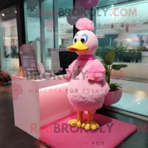 Maskottchenfigur eines Pink...