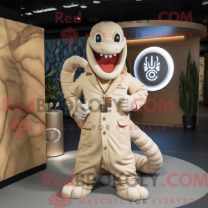 Maskot karakter af en beige...