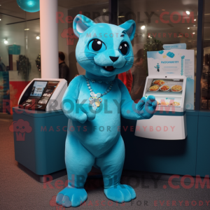 Mascot character of a Cyan...