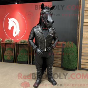 Maskotfigur af en sort hest...