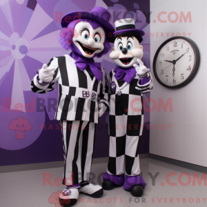 Maskot karakter af en lilla...
