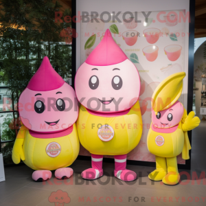 Maskottchenfigur einer rosa...