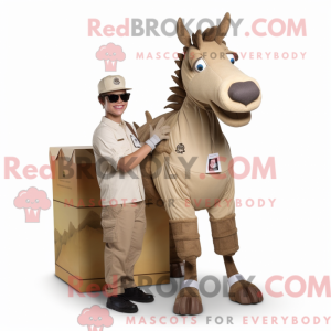 Mascot character of a Tan...