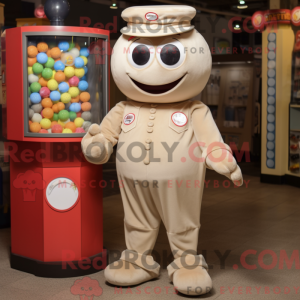 Mascot character of a Beige...