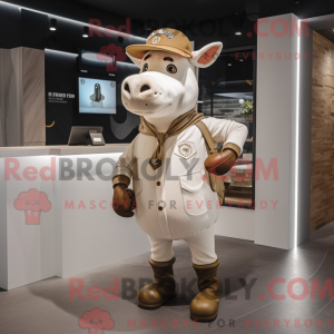 Mascot character of a Beige...