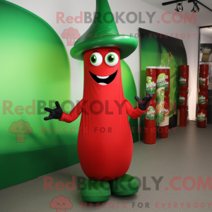 Maskot postava zelené láhve...