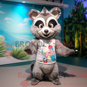 Maskot karakter av en sølv...