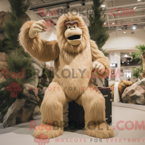 Mascot character of a Beige...