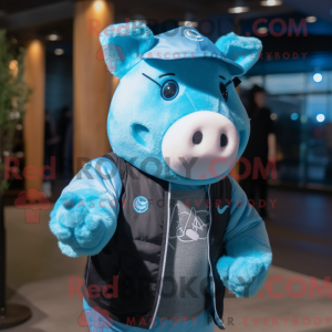 Mascot character of a Blue...