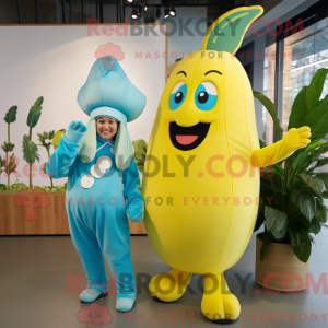 Mascot character of a Cyan...