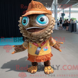 Mascot character of a Brown...