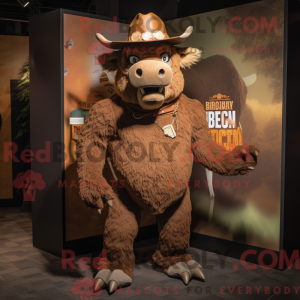 Mascot character of a Brown...