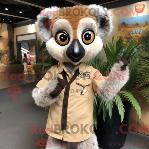 Maskotfigur af en Tan Lemur...