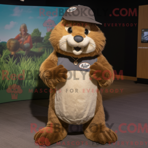 Mascot character of a Tan...