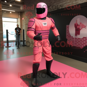 Maskotkarakter af en Pink...