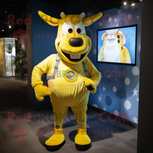 Geel Zebu mascotte kostuum...