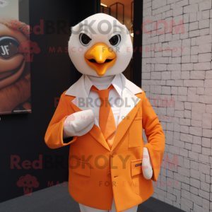 Orange Gull maskot kostym...