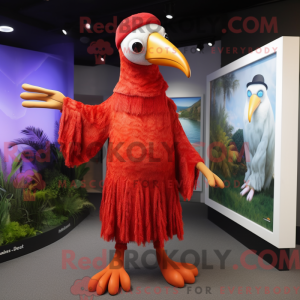 Mascottefiguur van een rode...