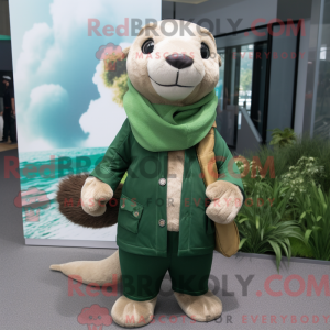 Maskottchen eines grünen...
