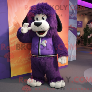 Maskotkarakter av en Purple...