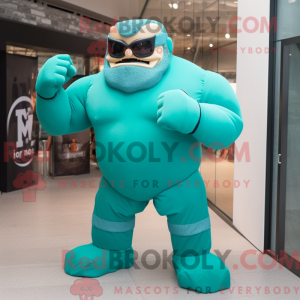 Postava maskota tyrkysového...