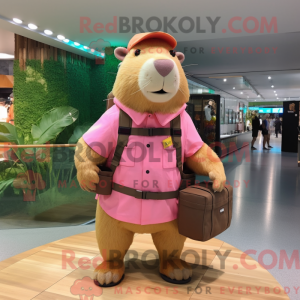 Mascot character of a Pink...