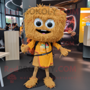 nan Pad Thai mascot costume character dressed with a Jumpsuit and Backpacks