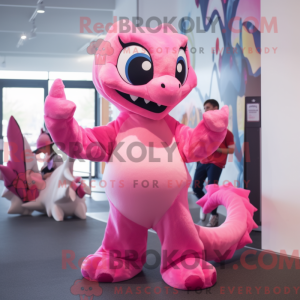 Mascot character of a Pink...