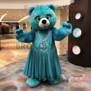 Postava maskota Teal Teddy...