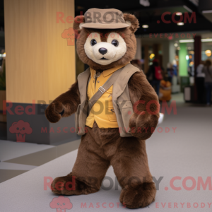 Mascot character of a Brown...