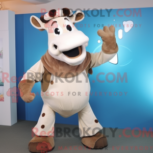 Maskotkarakter af en beige...