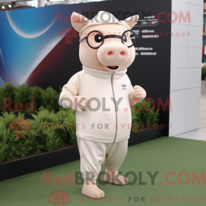 Mascot character of a Beige...