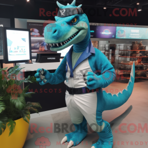 Mascot character of a Cyan...