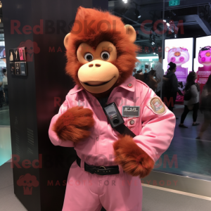 Roze orang-oetan mascotte...