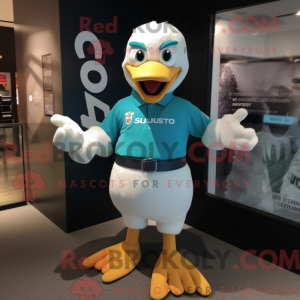 Mascot character of a Teal...