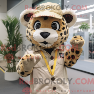 Máscara de leopardo bege...