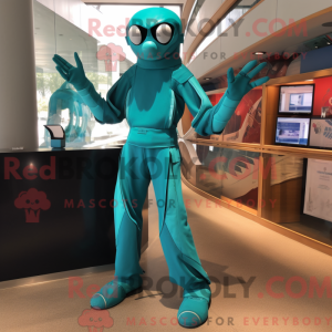 Mascottefiguur van een Teal...