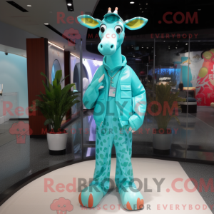 Mascot character of a Cyan...