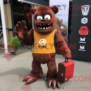Maskot postava hnědého...
