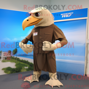 Maskotkarakter af en beige...