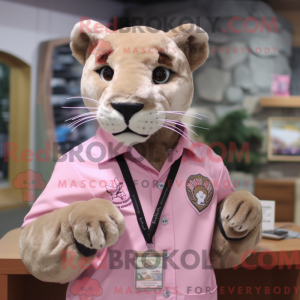 Maskottchen eines rosa...